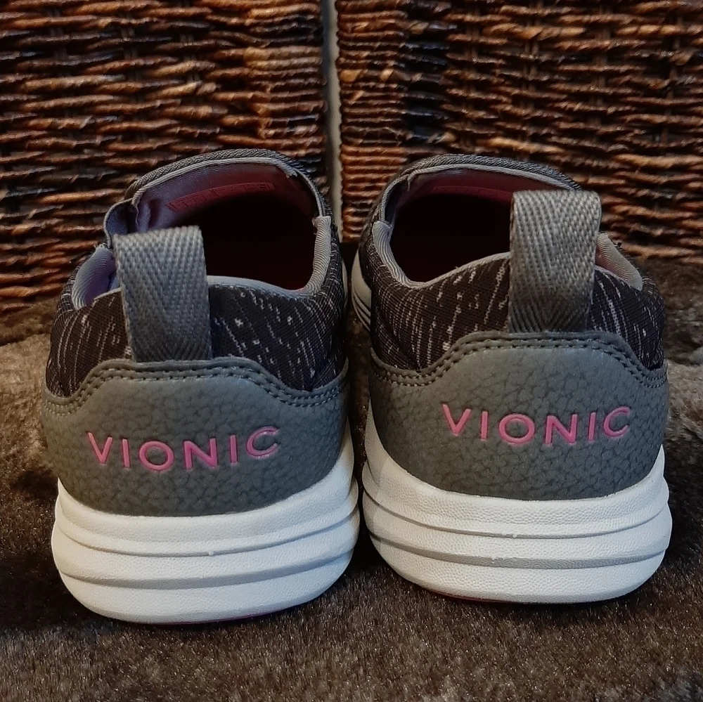 Vionic 5 Black Kea Slip On Comfort Sneakers Orthotic Agile Mesh Walking Shoes